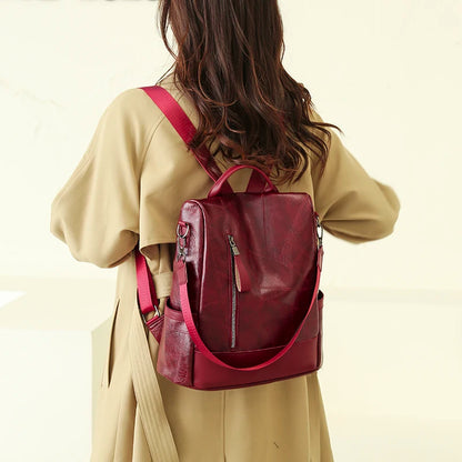 Trendy Multifunctional High Capacity Anti Theft Backpack Luxurious Women's Designer Brand Backpacks High Quality Leather Bookbag