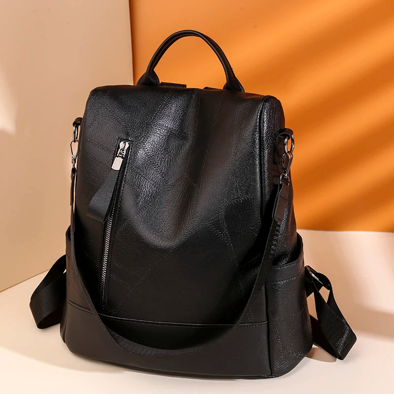 Trendy Multifunctional High Capacity Anti Theft Backpack Luxurious Women's Designer Brand Backpacks High Quality Leather Bookbag