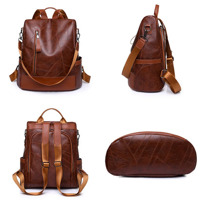 Trendy Multifunctional High Capacity Anti Theft Backpack Luxurious Women's Designer Brand Backpacks High Quality Leather Bookbag