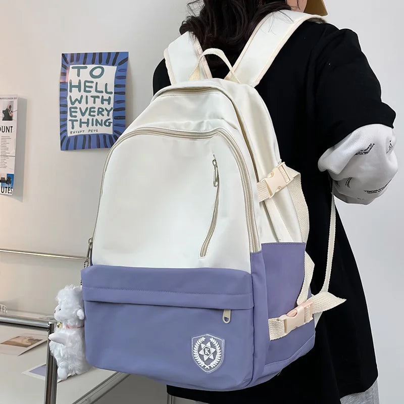 Trendy Nylon Cute Female College Bags Cool Ladies Laptop Backpack Fashion Women Book Backpack Girl Kawaii School Bag Student New