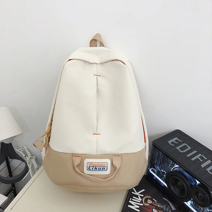 Trendy Patchwork Color Female Backpack Unisex Laptop College Student Rucksack Fashion Nylon School Bag For Teenage Girls Boys