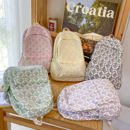 Trendy Plaid Girl Fashion Travel School Bag Kawaii Waterproof Lady Backpack Women Laptop Book Bag Female College Backpack
