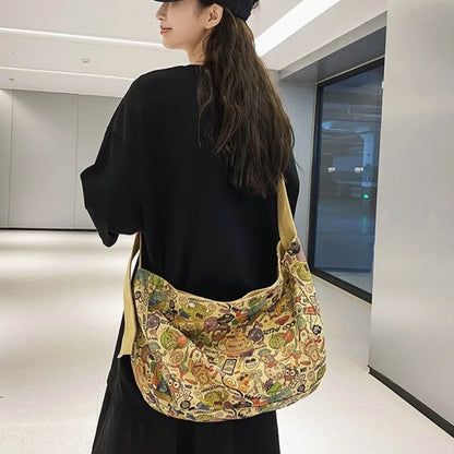 Trendy Single Shoulder Canvas Crossbody Bag Perfect for Fashion forward Women