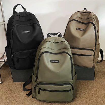 Trendy Solid Color Girl Fashion Travel School Bag Simple Waterproof Lady Backpack Women Laptop Book Bag Female College Backpack