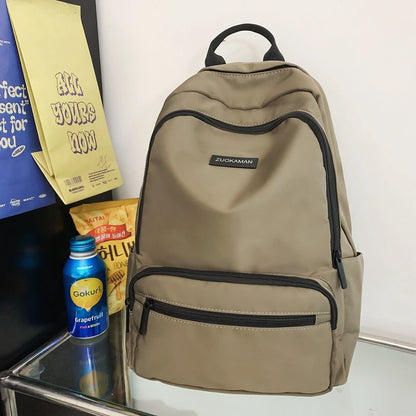 Trendy Solid Color Girl Fashion Travel School Bag Simple Waterproof Lady Backpack Women Laptop Book Bag Female College Backpack