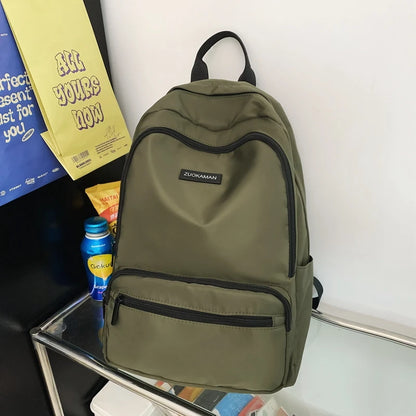 Trendy Solid Color Girl Fashion Travel School Bag Simple Waterproof Lady Backpack Women Laptop Book Bag Female College Backpack