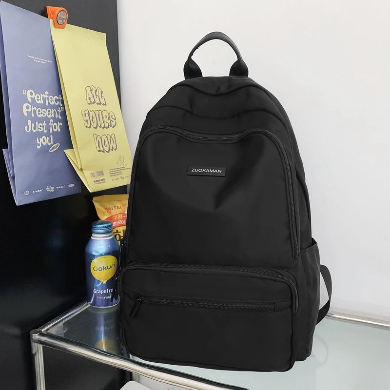 Trendy Solid Color Girl Fashion Travel School Bag Simple Waterproof Lady Backpack Women Laptop Book Bag Female College Backpack