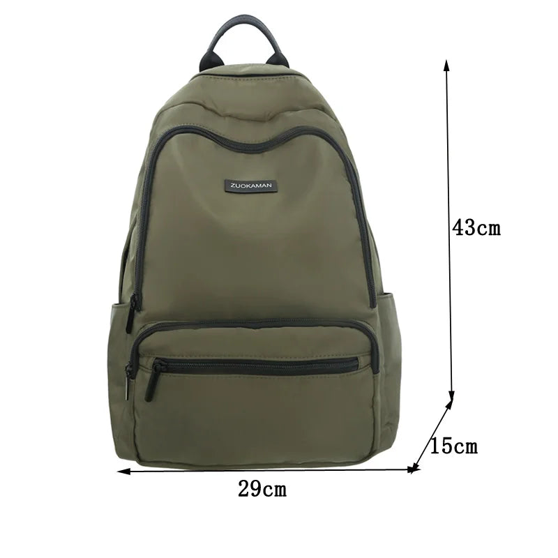 Trendy Solid Color Girl Fashion Travel School Bag Simple Waterproof Lady Backpack Women Laptop Book Bag Female College Backpack