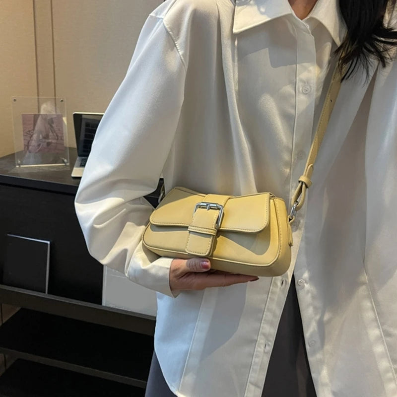 Trendy Underarm Shoulder Bag with Adjustable Strap Fashionable Solid Color Crossbody Bag for Women