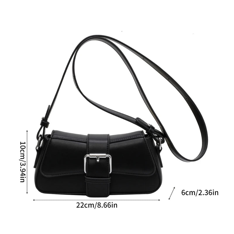 Trendy Underarm Shoulder Bag with Adjustable Strap Fashionable Solid Color Crossbody Bag for Women