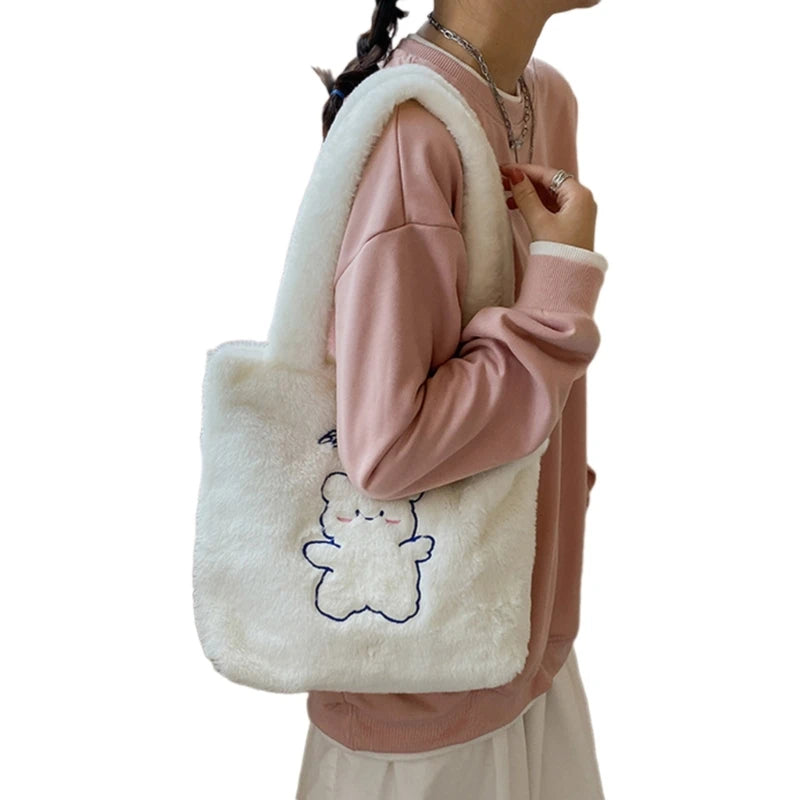 Trendy Winter Plush Handbag Soft and Comfortable Shoulder Bag Perfect for Everyday Errands and Commuting