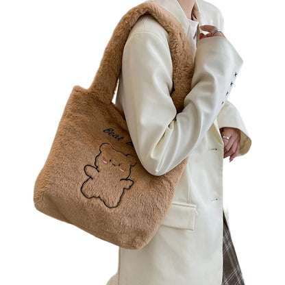 Trendy Winter Plush Handbag Soft and Comfortable Shoulder Bag Perfect for Everyday Errands and Commuting