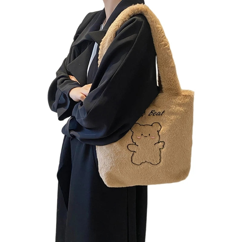 Trendy Winter Plush Handbag Soft and Comfortable Shoulder Bag Perfect for Everyday Errands and Commuting