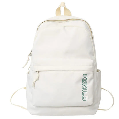 Trendy Women Cute Green Nylon School Bag Girl Travel Book Backpack Fashion Lady Leisure Bag Female Solid College Backpack Laptop