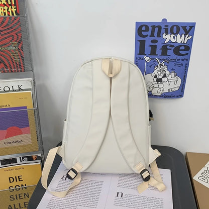 Trendy Women Cute Green Nylon School Bag Girl Travel Book Backpack Fashion Lady Leisure Bag Female Solid College Backpack Laptop