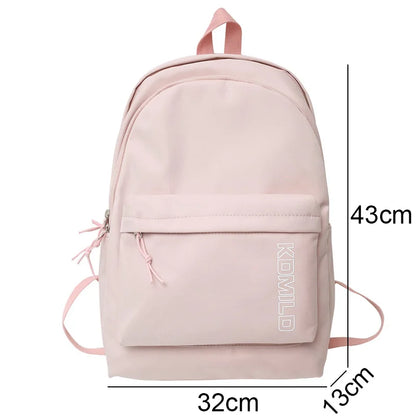 Trendy Women Cute Green Nylon School Bag Girl Travel Book Backpack Fashion Lady Leisure Bag Female Solid College Backpack Laptop