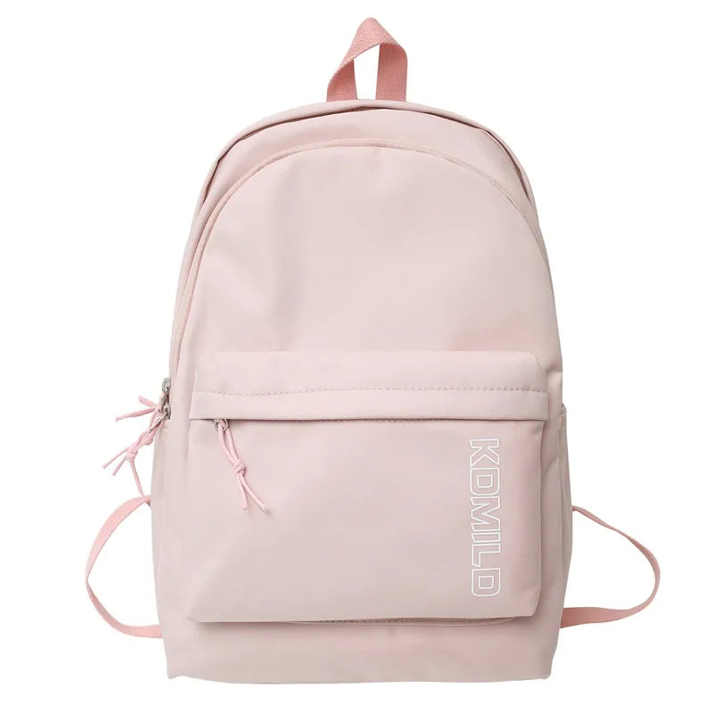 Trendy Women Cute Green Nylon School Bag Girl Travel Book Backpack Fashion Lady Leisure Bag Female Solid College Backpack Laptop