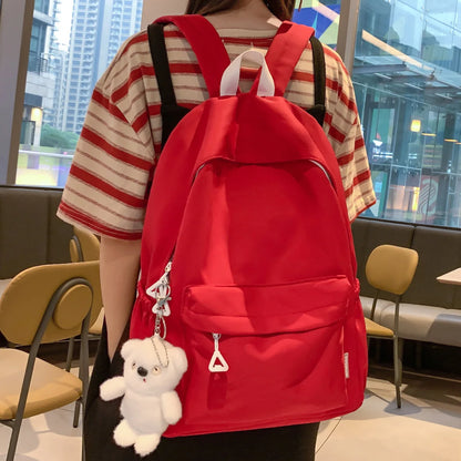 Trendy Women Green Kawaii College Backpack Lady Laptop Fashion Female Travel Cute Student BookBag Girl Nylon School Bag Cool New