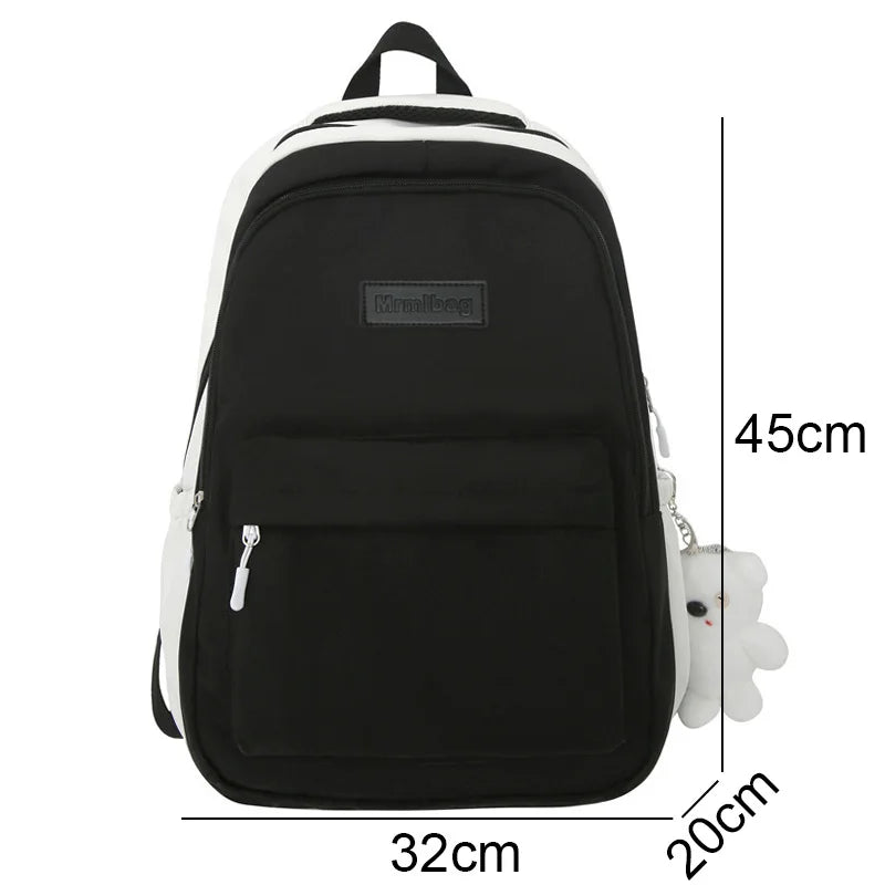 Trendy Women Green Laptop Waterproof School Bag Female Fashion Lady High Capacity College Backpack Cute Girl Travel Book Bag New