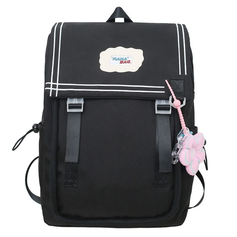 Trendy Women Green Nylon Laptop Book Bag Ladies Leisure College Backpack Girl Cute Travel Kawaii School Bags Fashion Female Cool