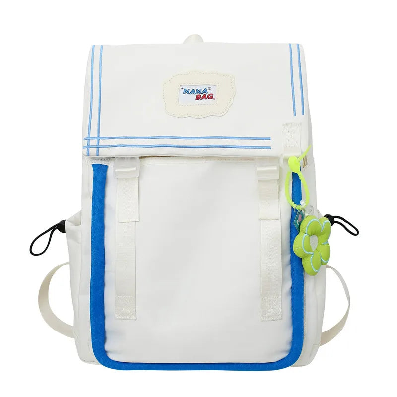Trendy Women Green Nylon Laptop Book Bag Ladies Leisure College Backpack Girl Cute Travel Kawaii School Bags Fashion Female Cool