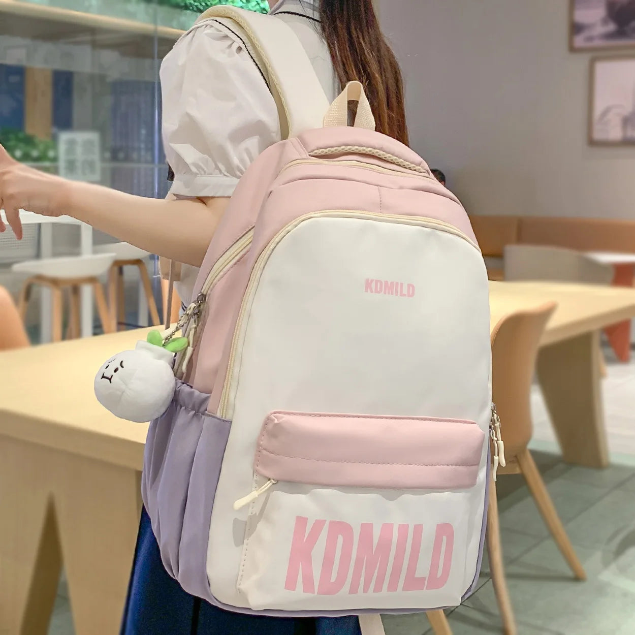 Trendy Women High Capacity Kawaii Female Laptop College Book Backpack Girl Cute Travel School Bags Lady Student Backpack Fashion