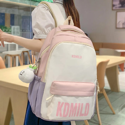 Trendy Women High Capacity Kawaii Female Laptop College Book Backpack Girl Cute Travel School Bags Lady Student Backpack Fashion