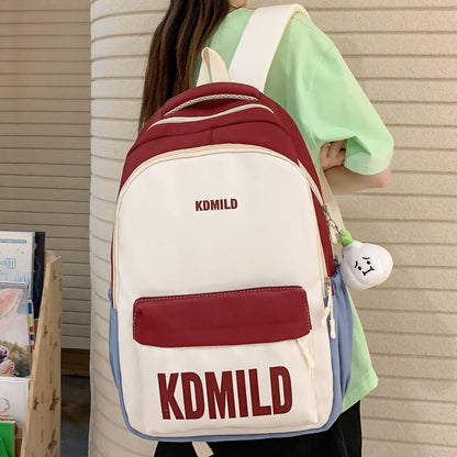 Trendy Women High Capacity Kawaii Female Laptop College Book Backpack Girl Cute Travel School Bags Lady Student Backpack Fashion