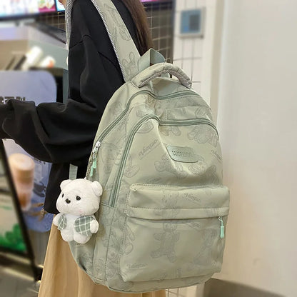 Trendy Women High Capacity Printing Laptop Female Waterproof School Bag Fashion Lady College Backpack Cute Girl Travel Book Bags