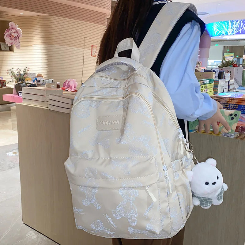 Trendy Women High Capacity Printing Laptop Female Waterproof School Bag Fashion Lady College Backpack Cute Girl Travel Book Bags