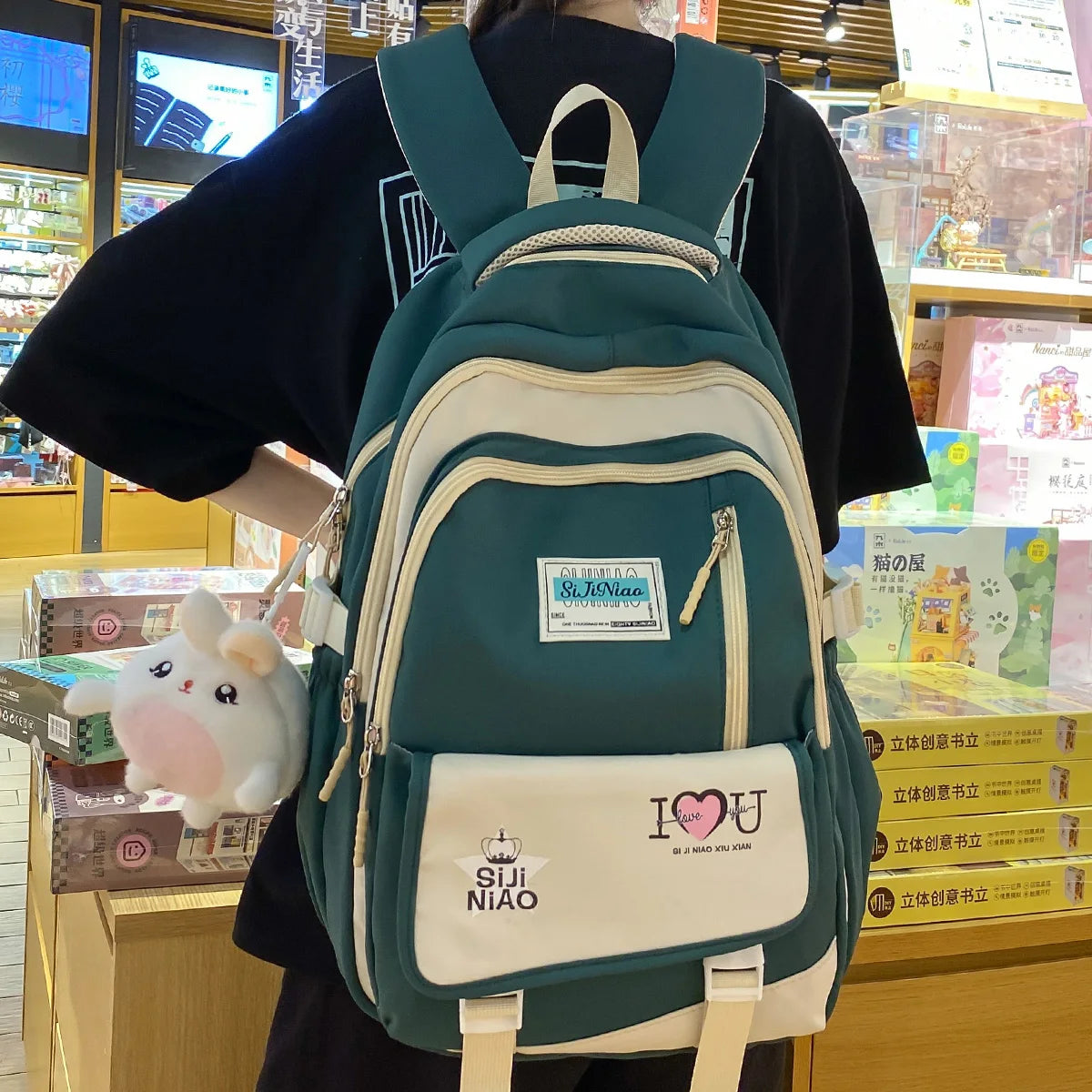 Trendy Women Kawaii High Capacity College Backpack Female Laptop Book Girl Cute Travel School Bags Lady Student Backpack Fashion