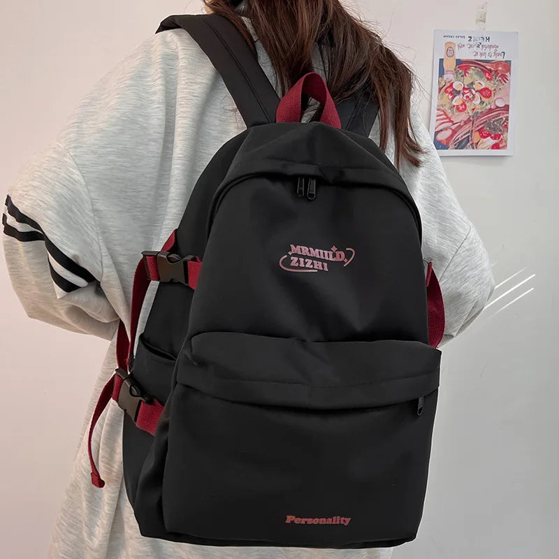 Trendy Women Kawaii Waterproof Laptop School Bag Cool Girl Nylon College Backpack Female Fashion Backpack Ladies Travel Book Bag