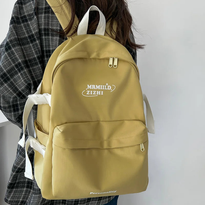 Trendy Women Kawaii Waterproof Laptop School Bag Cool Girl Nylon College Backpack Female Fashion Backpack Ladies Travel Book Bag