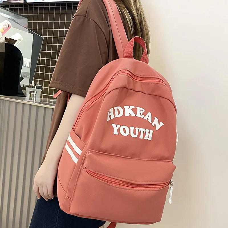 Trendy Women Nylon Purple Laptop Book Bag Girl Travel School Bag Fashion Cute Female College Backpack Lady Student Backpack Cool