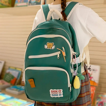 Trendy Women Nylon School Bag New Lady Leisure College Backpack Female Student Bag Fashion Girl Travel Book Laptop Backpack Cool