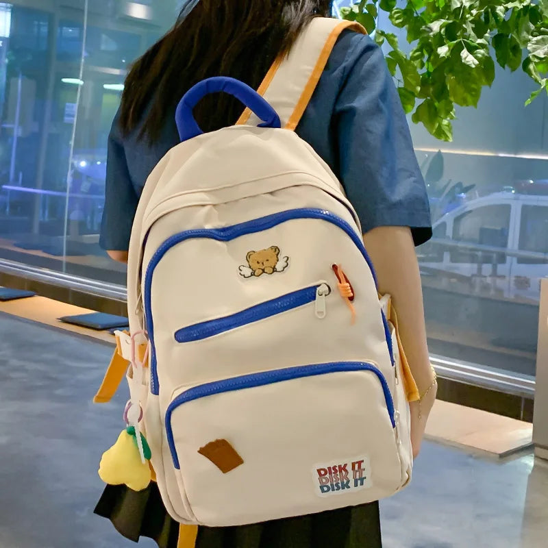 Trendy Women Nylon School Bag New Lady Leisure College Backpack Female Student Bag Fashion Girl Travel Book Laptop Backpack Cool