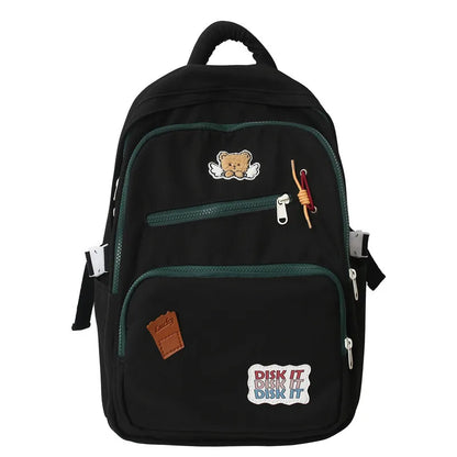Trendy Women Nylon School Bag New Lady Leisure College Backpack Female Student Bag Fashion Girl Travel Book Laptop Backpack Cool