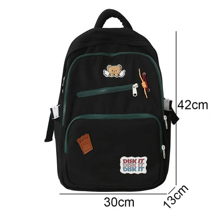 Trendy Women Nylon School Bag New Lady Leisure College Backpack Female Student Bag Fashion Girl Travel Book Laptop Backpack Cool