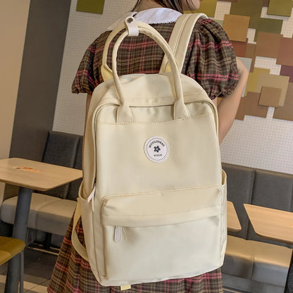 Trendy Women Pink Kawaii Female Laptop College Book Backpacks Girl Cute Travel School Bags Ladies Student Nylon Backpack Fashion