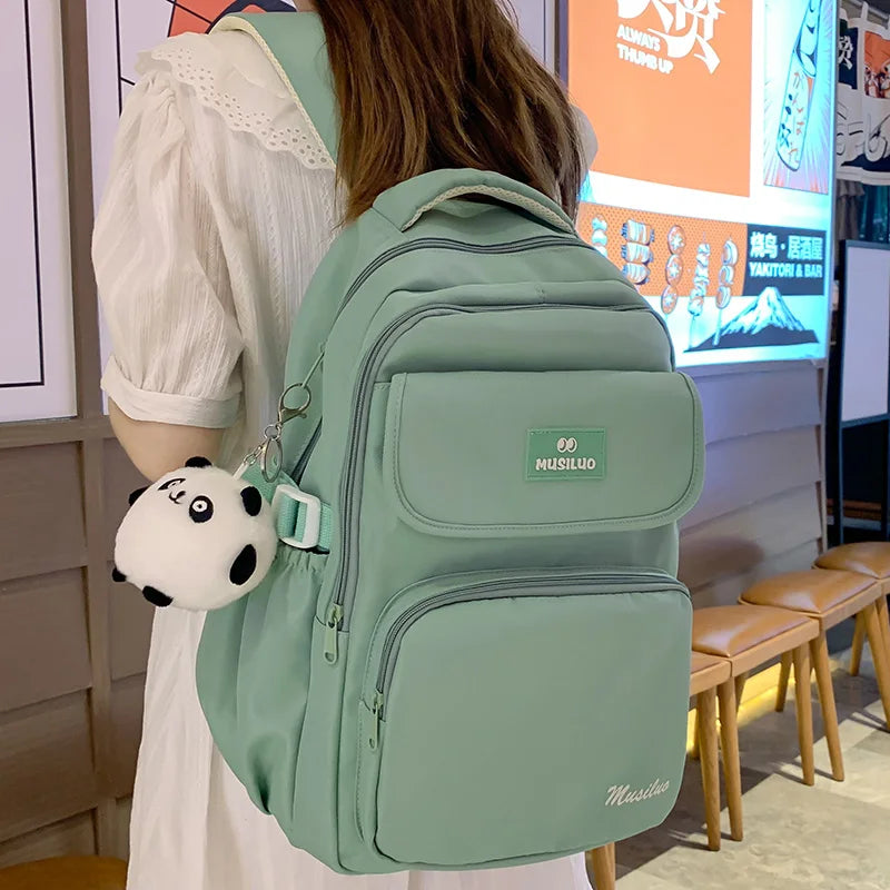 Trendy Women Pink School Bag New Girl Travel Book Backpack Fashion Ladies Kawaii College Backpack Cool Female Laptop Student Bag