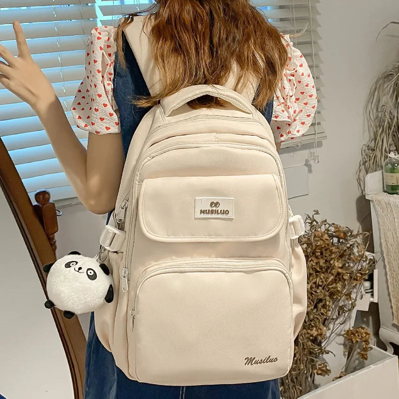 Trendy Women Pink School Bag New Girl Travel Book Backpack Fashion Ladies Kawaii College Backpack Cool Female Laptop Student Bag