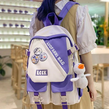 Trendy Women Waterproof School Bag Girl Travel Book Backpack Fashion Lady Kawaii College Backpack Cool Female Laptop Student Bag