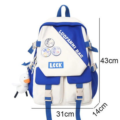 Trendy Women Waterproof School Bag Girl Travel Book Backpack Fashion Lady Kawaii College Backpack Cool Female Laptop Student Bag