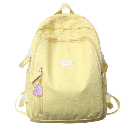 Trendy Women Yellow Laptop School Bag Girl Travel Kawaii Book Backpack Fashion Lady Leisure Bag Female Cute College Backpack New