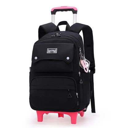 Trolley Children School Bags Mochilas Kids Backpacks With Wheel Trolley Luggage Girls princess backpack Backbag kids Schoolbag