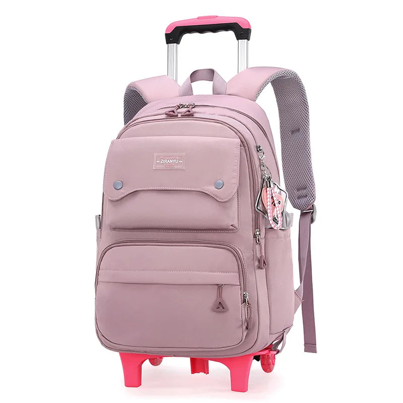 Trolley Children School Bags Mochilas Kids Backpacks With Wheel Trolley Luggage Girls princess backpack Backbag kids Schoolbag