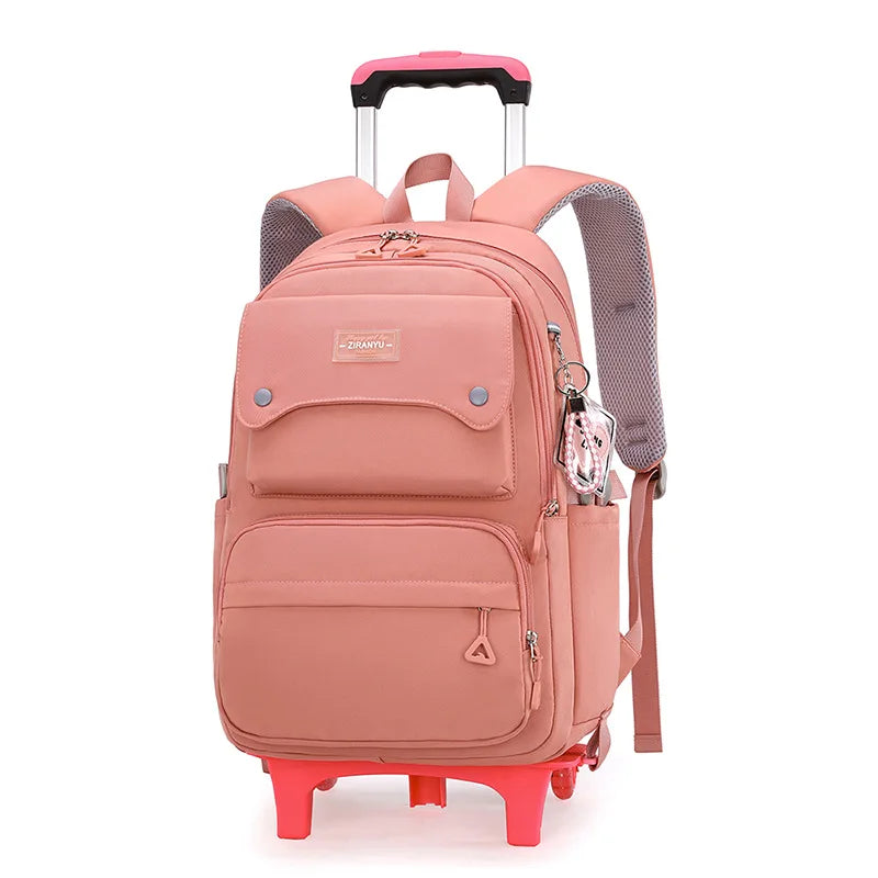 Trolley Children School Bags Mochilas Kids Backpacks With Wheel Trolley Luggage Girls princess backpack Backbag kids Schoolbag