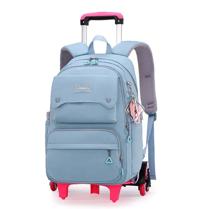 Trolley Children School Bags Mochilas Kids Backpacks With Wheel Trolley Luggage Girls princess backpack Backbag kids Schoolbag