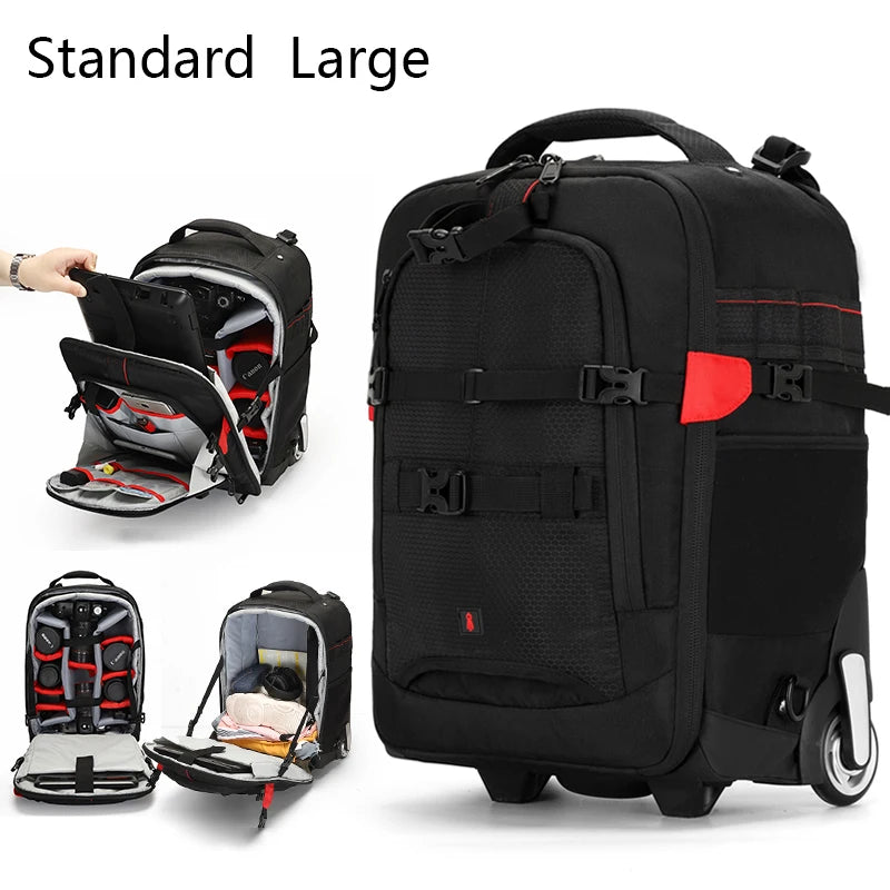 Trolley Photography backpack Professional Camera Bag Trolley Travel Suitcase Video Photo Digital Camera Luggage Trolley Backpack