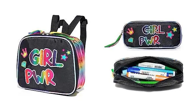 Trolley School Bag Set With Lunch Bag Rolling Backpack for Girls Kids Rolling Backpack with wheels Roller Bookbag with Wheels